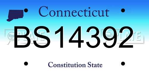 BS14392 Connecticut License Plate