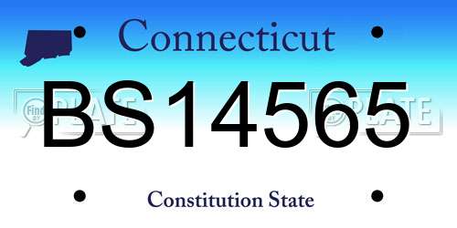 BS14565 Connecticut License Plate