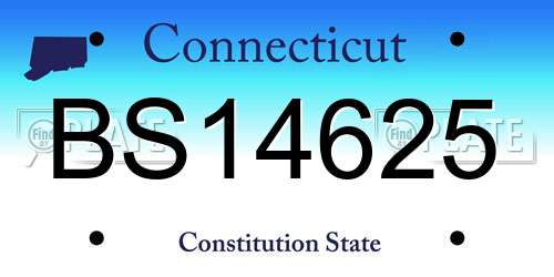 BS14625 Connecticut License Plate