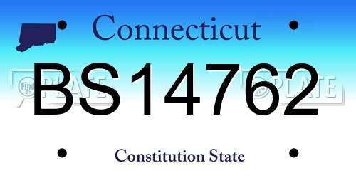 BS14762 Connecticut License Plate