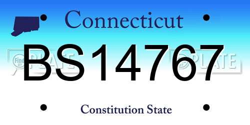 BS14767 Connecticut License Plate