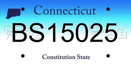 BS15025 Connecticut License Plate