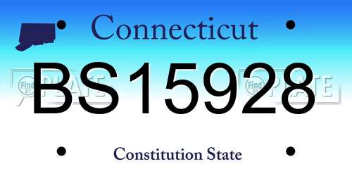 BS15928 Connecticut License Plate