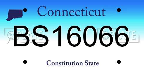 BS16066 Connecticut License Plate
