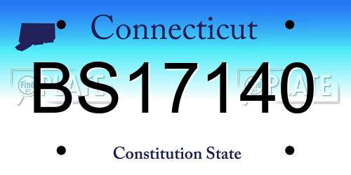 BS17140 Connecticut License Plate