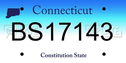BS17143 Connecticut License Plate