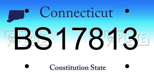 BS17813 Connecticut License Plate