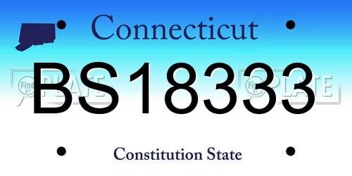 BS18333 Connecticut License Plate