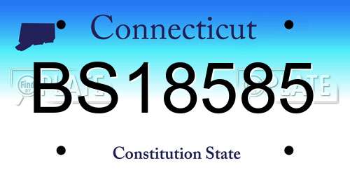 BS18585 Connecticut License Plate