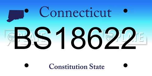 BS18622 Connecticut License Plate