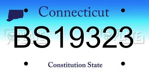 BS19323 Connecticut License Plate