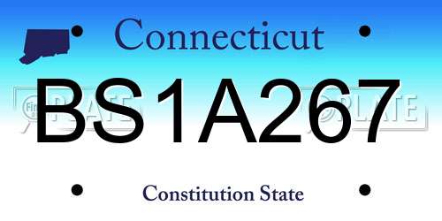 BS1A267 Connecticut License Plate