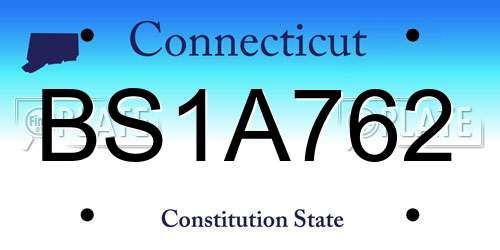 BS1A762 Connecticut License Plate