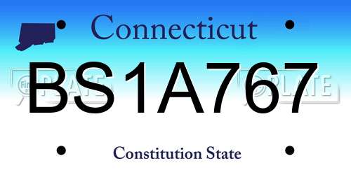 BS1A767 Connecticut License Plate