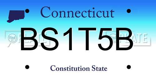 BS1T5B Connecticut License Plate