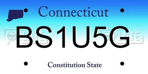 BS1U5G Connecticut License Plate