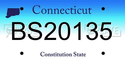 BS20135 Connecticut License Plate