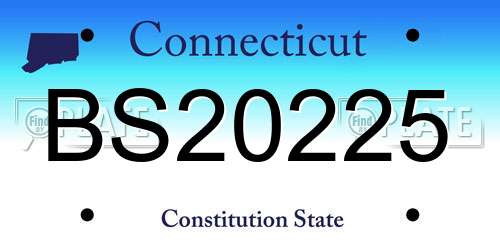BS20225 Connecticut License Plate