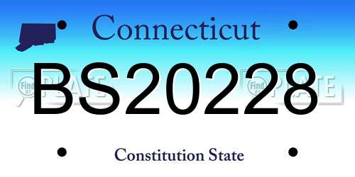 BS20228 Connecticut License Plate