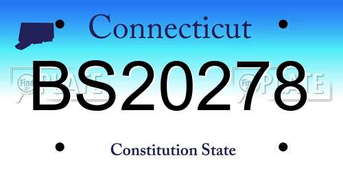BS20278 Connecticut License Plate