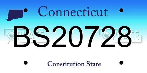 BS20728 Connecticut License Plate