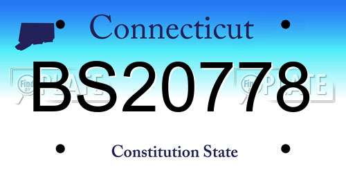 BS20778 Connecticut License Plate