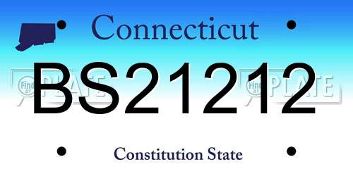 BS21212 Connecticut License Plate