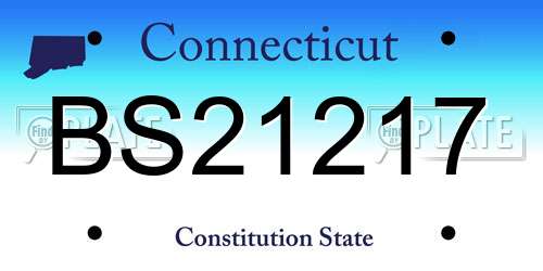 BS21217 Connecticut License Plate