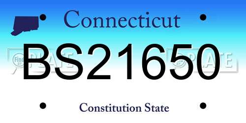 BS21650 Connecticut License Plate