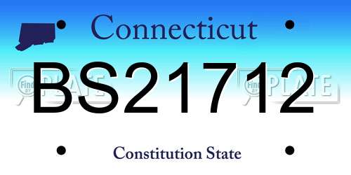 BS21712 Connecticut License Plate