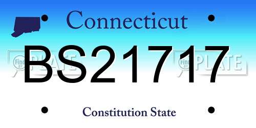 BS21717 Connecticut License Plate