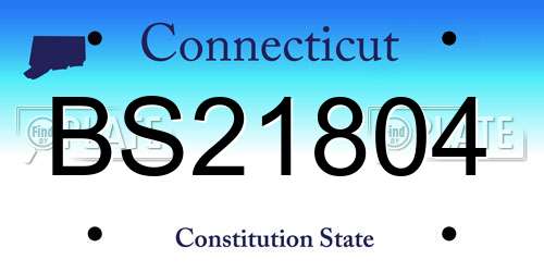 BS21804 Connecticut License Plate
