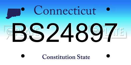 BS24897 Connecticut License Plate