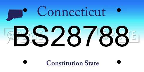 BS28788 Connecticut License Plate