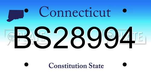 BS28994 Connecticut License Plate