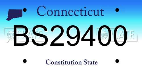 BS29400 Connecticut License Plate