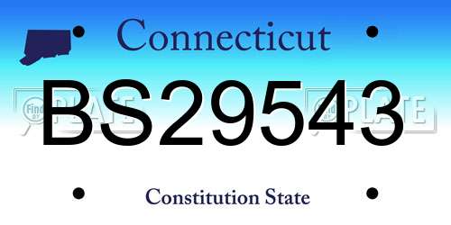 BS29543 Connecticut License Plate
