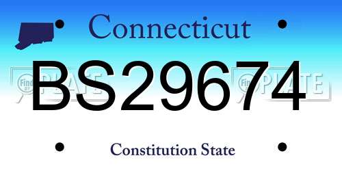BS29674 Connecticut License Plate