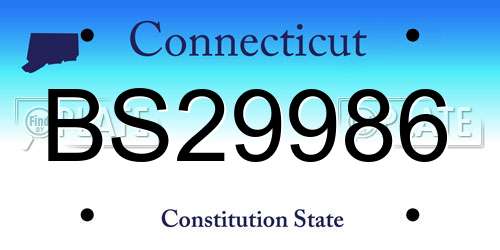 BS29986 Connecticut License Plate