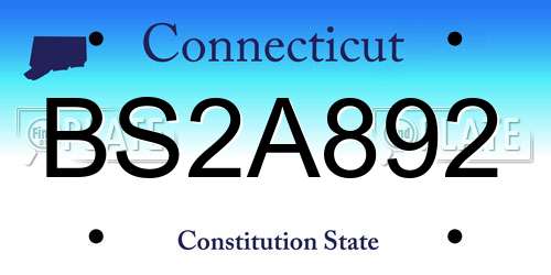 BS2A892 Connecticut License Plate