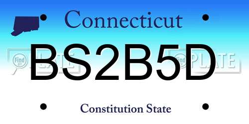 BS2B5D Connecticut License Plate