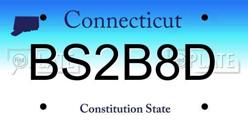 BS2B8D Connecticut License Plate