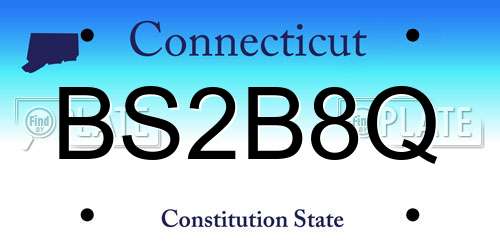 BS2B8Q Connecticut License Plate