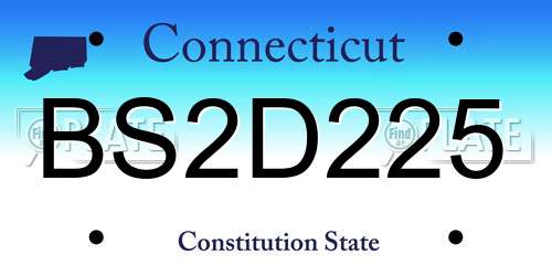 BS2D225 Connecticut License Plate