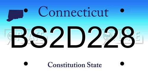 BS2D228 Connecticut License Plate
