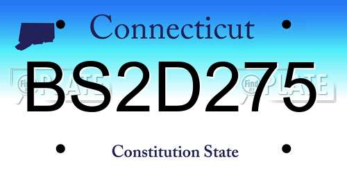 BS2D275 Connecticut License Plate