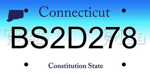 BS2D278 Connecticut License Plate