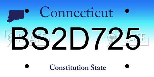 BS2D725 Connecticut License Plate
