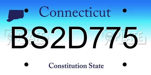 BS2D775 Connecticut License Plate
