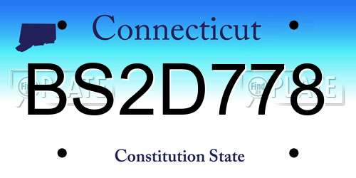 BS2D778 Connecticut License Plate